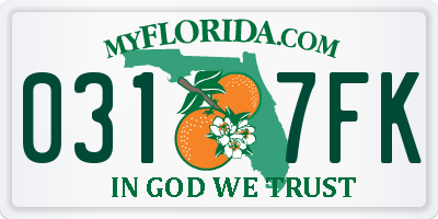 FL license plate 0317FK