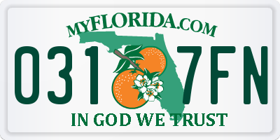 FL license plate 0317FN