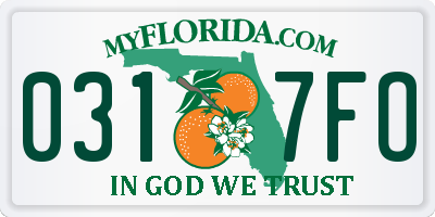FL license plate 0317FO
