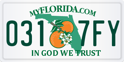 FL license plate 0317FY