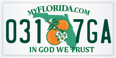 FL license plate 0317GA
