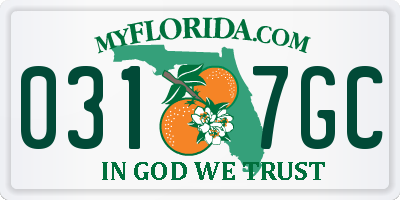 FL license plate 0317GC