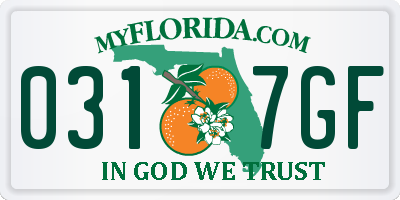 FL license plate 0317GF