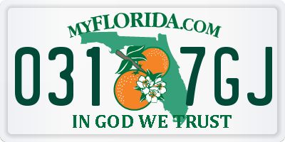 FL license plate 0317GJ