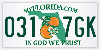 FL license plate 0317GK
