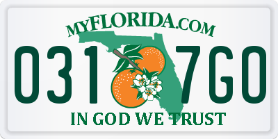 FL license plate 0317GO