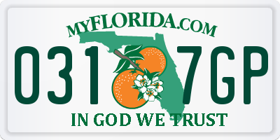 FL license plate 0317GP