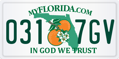FL license plate 0317GV