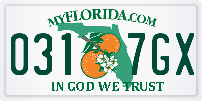 FL license plate 0317GX