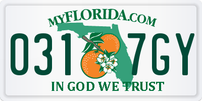 FL license plate 0317GY