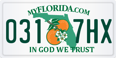 FL license plate 0317HX