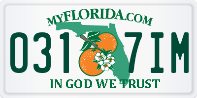 FL license plate 0317IM