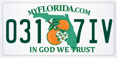 FL license plate 0317IV