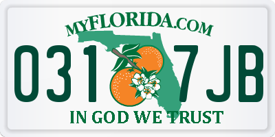 FL license plate 0317JB