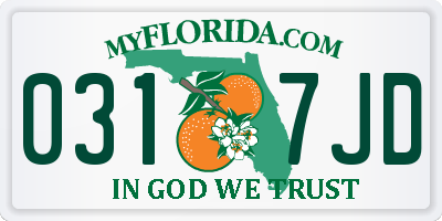 FL license plate 0317JD