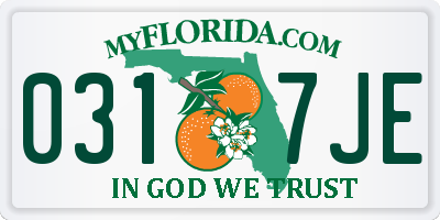 FL license plate 0317JE
