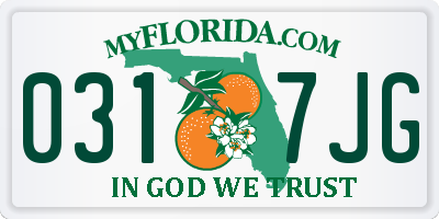 FL license plate 0317JG
