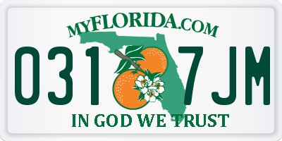 FL license plate 0317JM