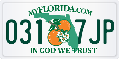 FL license plate 0317JP