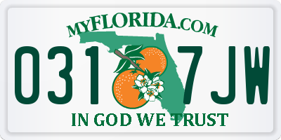 FL license plate 0317JW