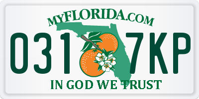 FL license plate 0317KP
