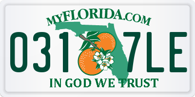 FL license plate 0317LE