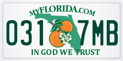 FL license plate 0317MB