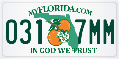 FL license plate 0317MM