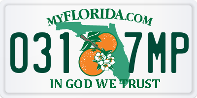 FL license plate 0317MP