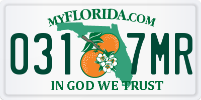 FL license plate 0317MR