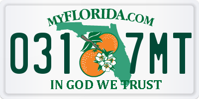 FL license plate 0317MT