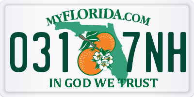 FL license plate 0317NH
