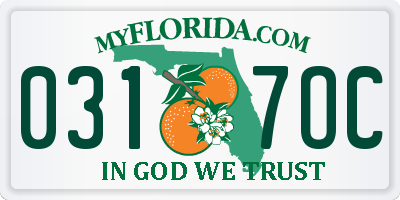 FL license plate 0317OC