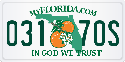 FL license plate 0317OS