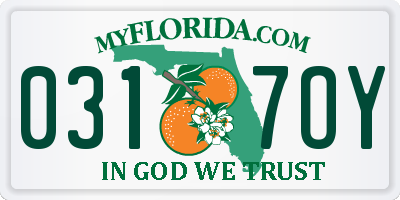 FL license plate 0317OY