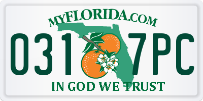 FL license plate 0317PC