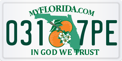 FL license plate 0317PE
