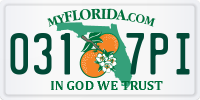 FL license plate 0317PI