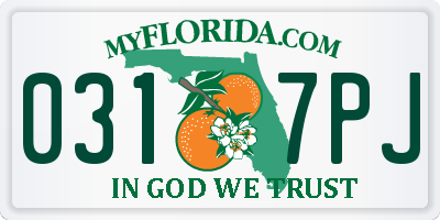 FL license plate 0317PJ