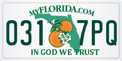 FL license plate 0317PQ