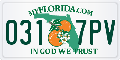 FL license plate 0317PV