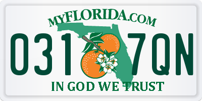 FL license plate 0317QN