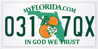 FL license plate 0317QX