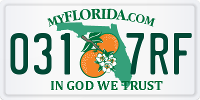 FL license plate 0317RF