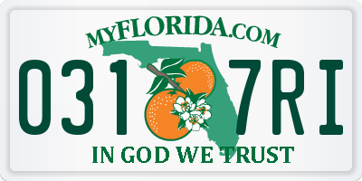 FL license plate 0317RI