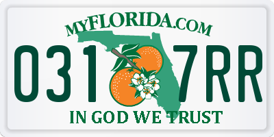 FL license plate 0317RR