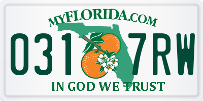 FL license plate 0317RW
