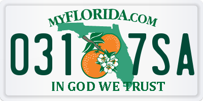 FL license plate 0317SA