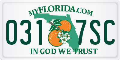 FL license plate 0317SC