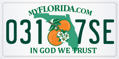 FL license plate 0317SE